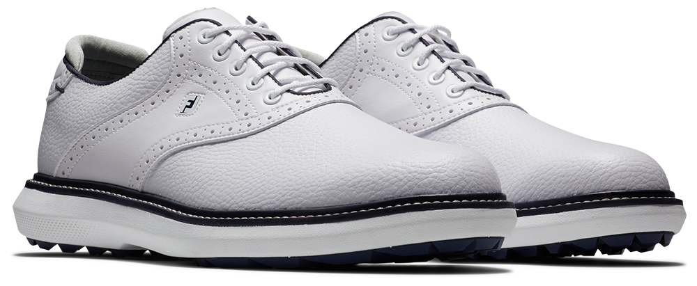 FootJoy Golf FootJoy Traditions Spikeless Mens Golf Shoes - White/Navy - Image 6