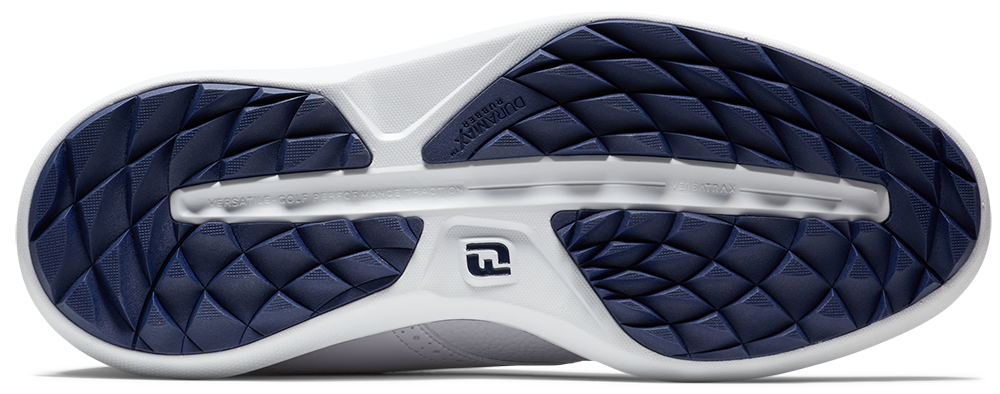 FootJoy Golf FootJoy Traditions Spikeless Mens Golf Shoes - White/Navy - Image 5