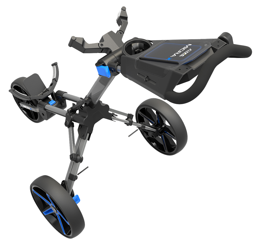 Powakaddy Golf PowaKaddy Micra Golf Push Trolley - Gun Metal/Blue - Image 2