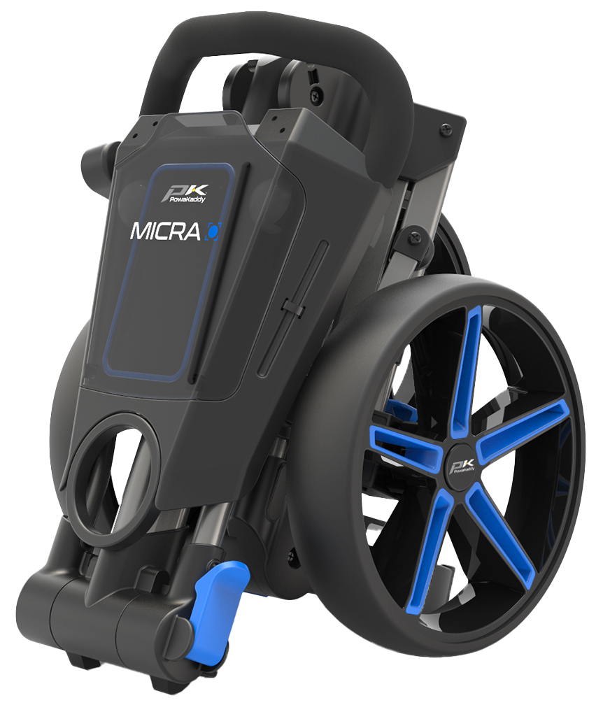 Powakaddy Golf PowaKaddy Micra Golf Push Trolley - Gun Metal/Blue - Image 3